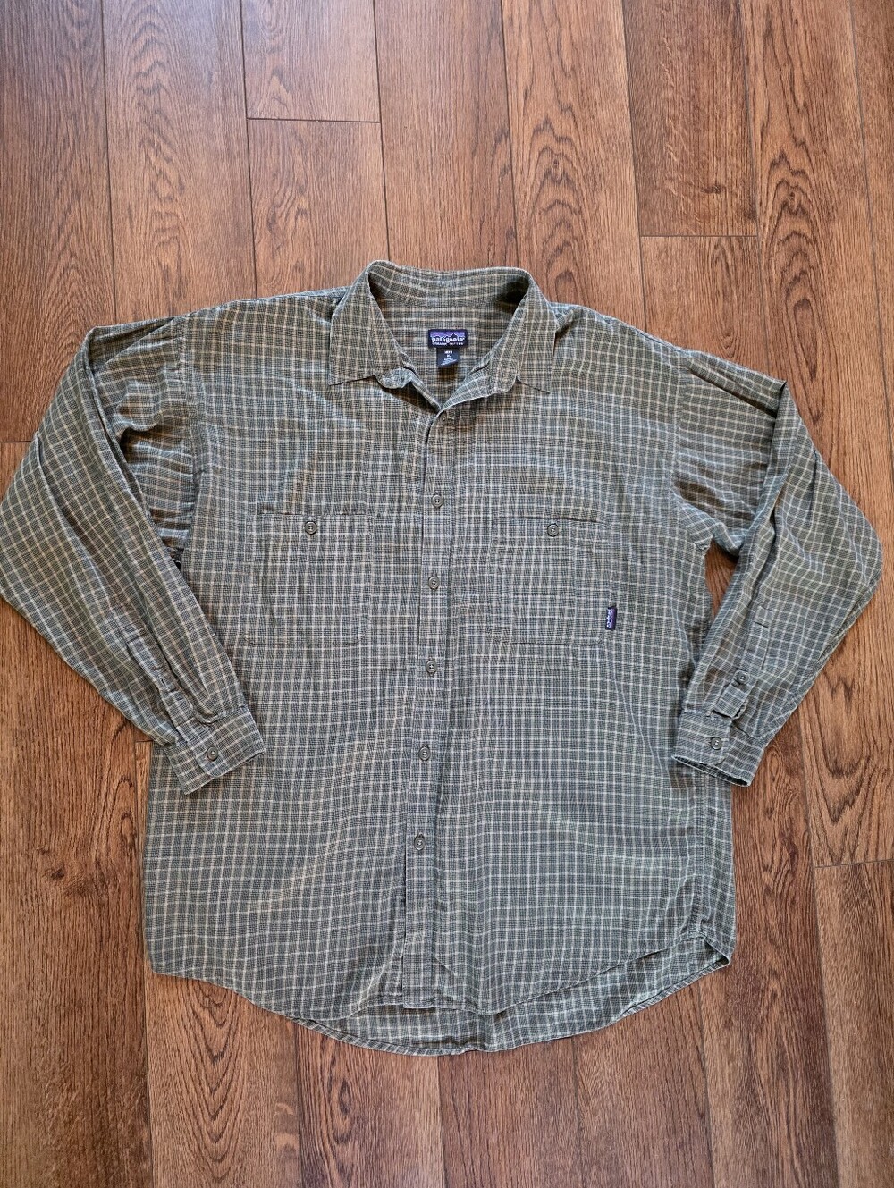 Patagonia Olive Green Plaid Long-Sleeve Button-Down Shirt